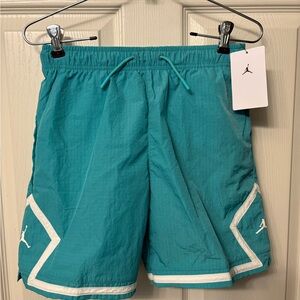 NWT Jordan Big Kids' Poolside Woven Diamond Shorts Boys Youth Teal Medium $45